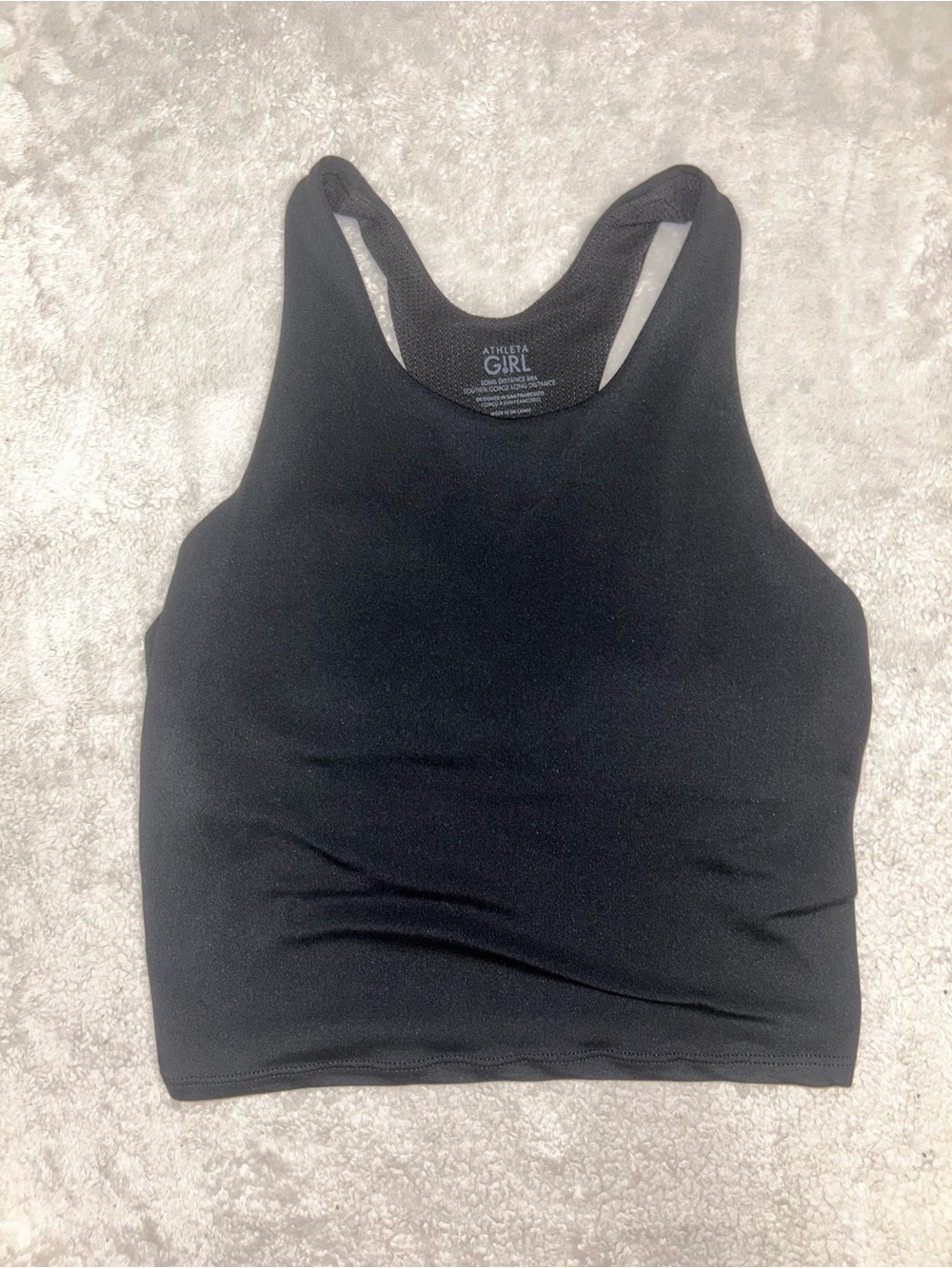 Athleta Girl Black Racerback Sports Crop